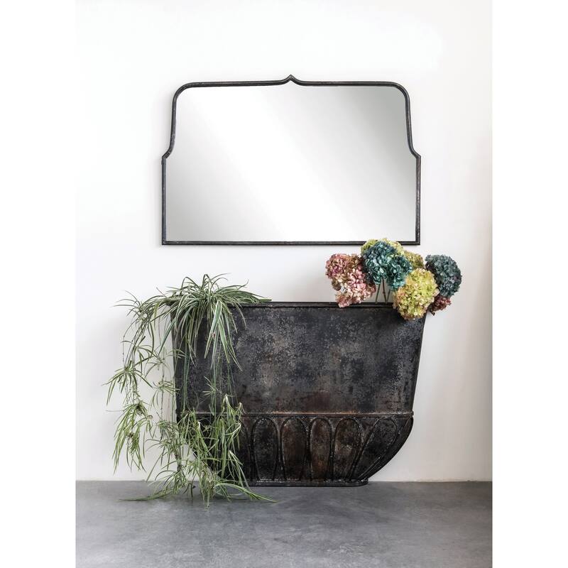 Arched Metal Framed Wall Mirror