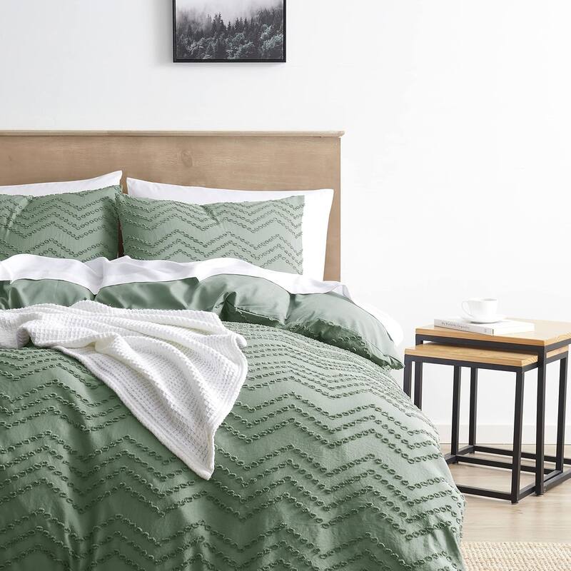 Empyrean Bedding Tufted Duvet Cover Set with Quilted Down Alternative Comforter Insert