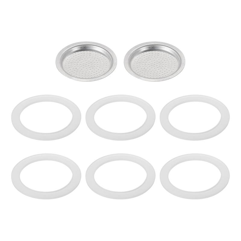 Aluminium Filter Replacement 46x36x4mm for 1-Cup Use Mocha Coffee Maker Pot - Silver