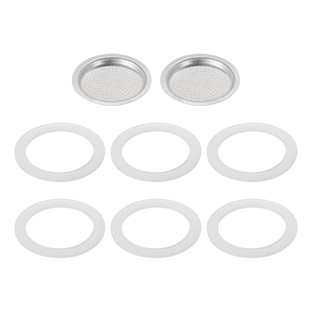 Aluminium Filter Replacement 46x36x4mm for 1-Cup Use Mocha Coffee Maker Pot - Silver