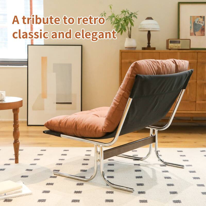 Faux Leather Upholstered Living Room Chair Accent Chair Reading Chair