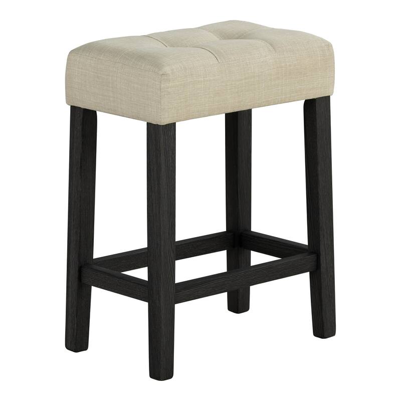 Furniture of America Getso 3-Piece Black Wood Two-Tone Counter Height Dining Table Set with Tufted Seat