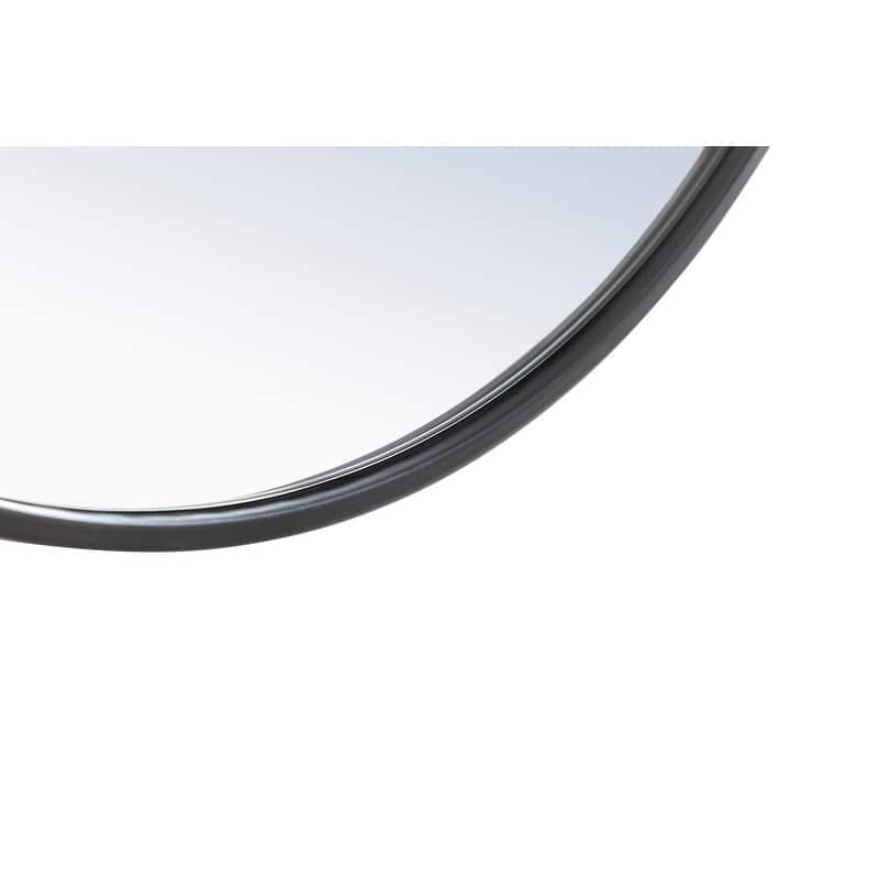 Strick & Bolton Patti Metal 36-inch Round Mirror with Decorative Hook