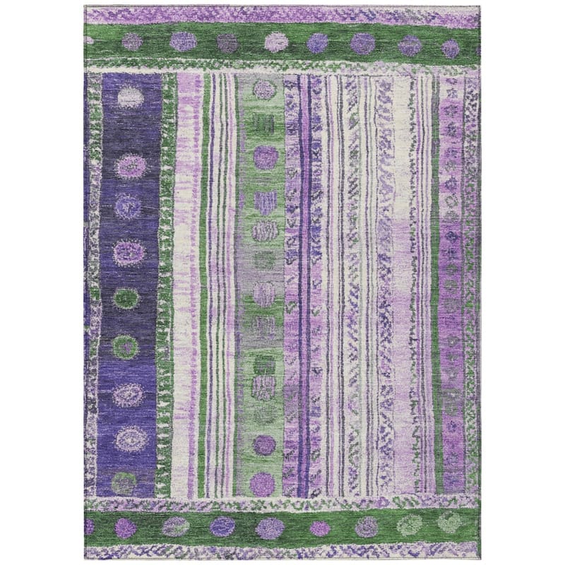 HomeRoots Striped Transitional Rectangle Outdoor Rug