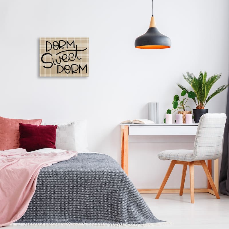 Stupell Sweet Dorm on Plaid Canvas Wall Art Design By Mandy Ford Art + Illustration