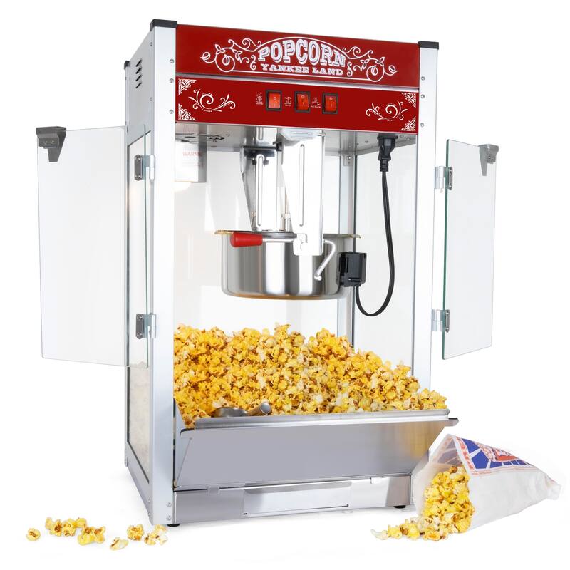 Popcorn Machine with 16 Ounce Kettle, Countertop Popcorn Maker Commercial Popcorn Machine w/Stainless Steel Scoop