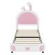 preview thumbnail 22 of 24, Twin Size Upholstered Platform Bed with Rabbit Shaped Headboard