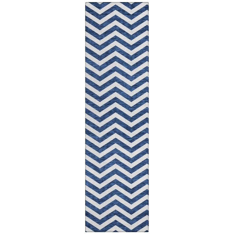 Machine Washable Indoor/ Outdoor Chantille Chevron Stripe Rug