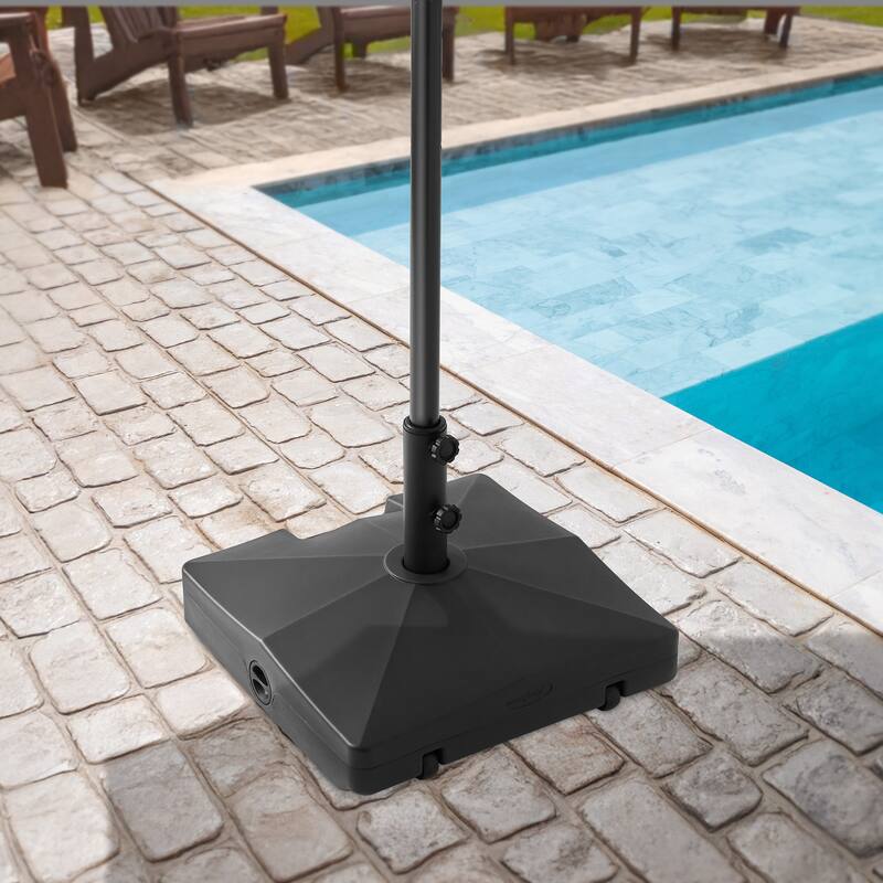 Fillable Mobile Umbrella Base Stand w Wheels for Patio Lawn Deck - 20"