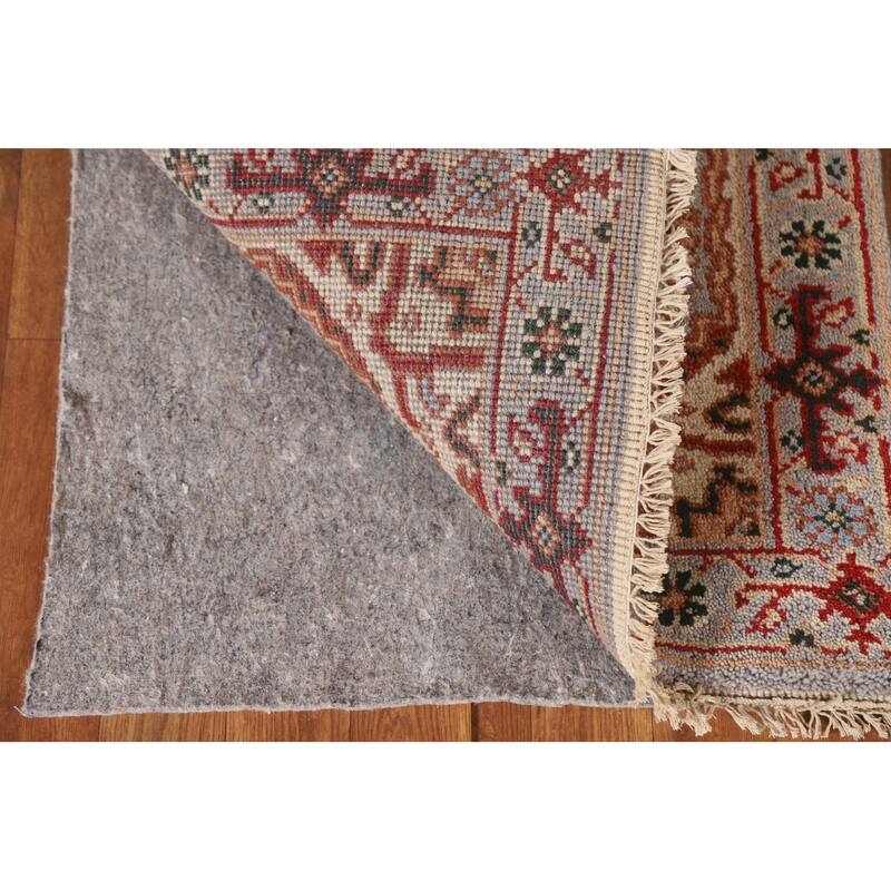 Geometric Grey Heriz Serapi Indian Rug Hand-Knotted Wool Carpet - 2'0"x 3'0"
