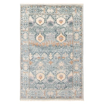 ECARPETGALLERY Hand-knotted Mystique Teal Wool Rug - 4'1 x 6'2