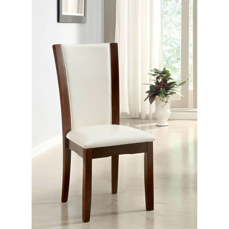 Set of 2 Contemporary Leatherette Dining Chairs
