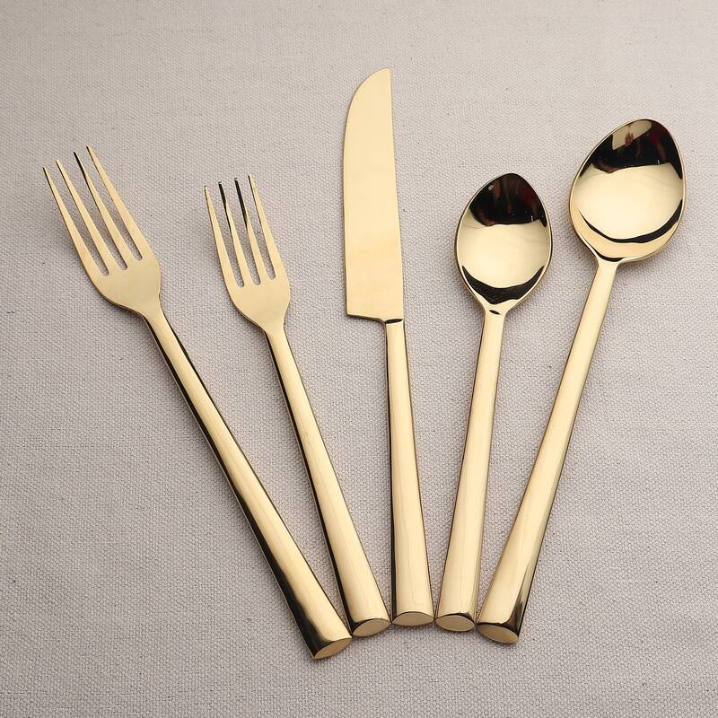 Brier Gold PVD 5 Pc. Flatware Set