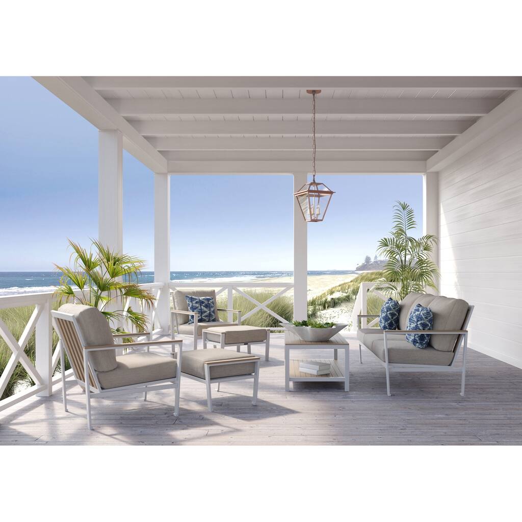 Winston Echo Cushion 6-Piece Fog Sofa, Stationary Lounge Chair and Ottoman Seating Set