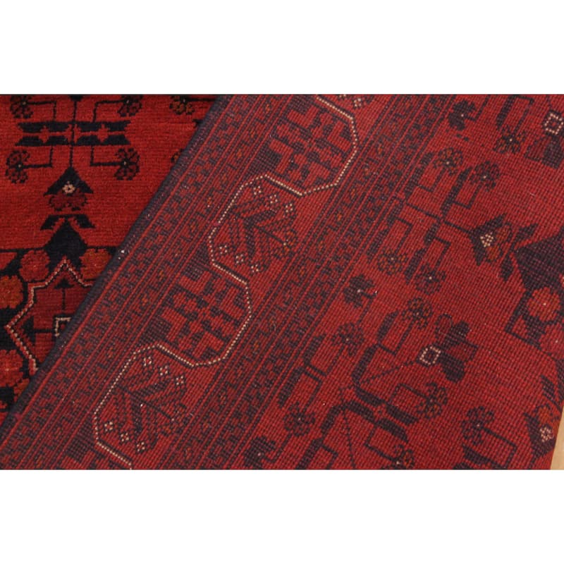 Tribal Biljik Khal Mohammadi Blaze Red/Black Rug - 4'3'' x 6'2''