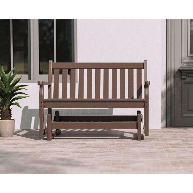 POLYWOOD Traditional Plastic 48-inch Outdoor Garden Glider Bench