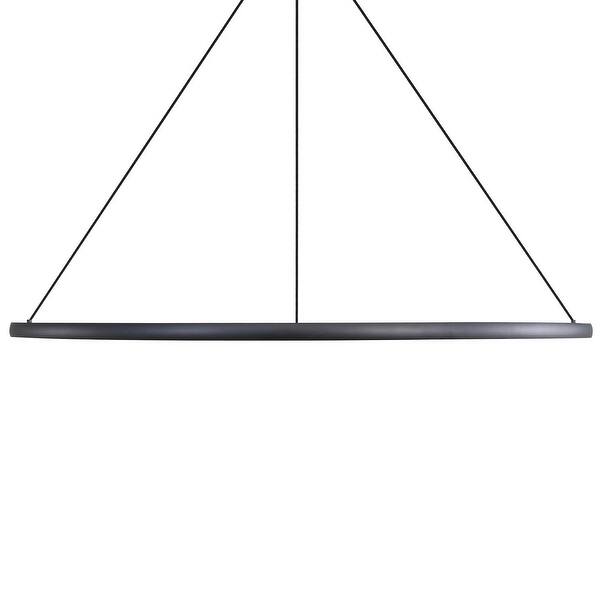 slide 2 of 5, Golden Lighting 5460-59 Veritas 59" Wide Ring Chandelier Sand Black