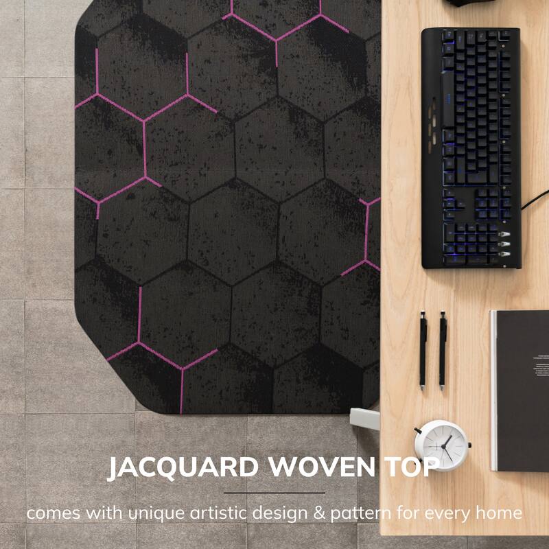 Jani Gaming Chair Mat - Anti-Slip Ergonomic Rug and Chairmat Combo for Home Office, Hard Floor Protector with Smooth Glide