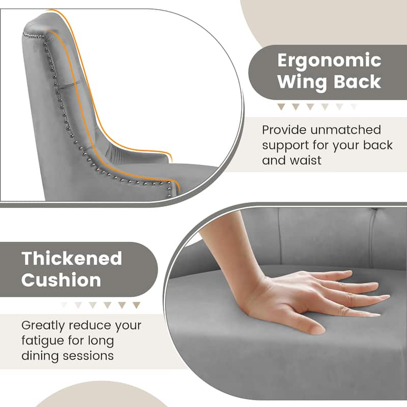 Gymax Upholstered Dining Chairs Set of 4 w/ Rubber Wood Legs Padded