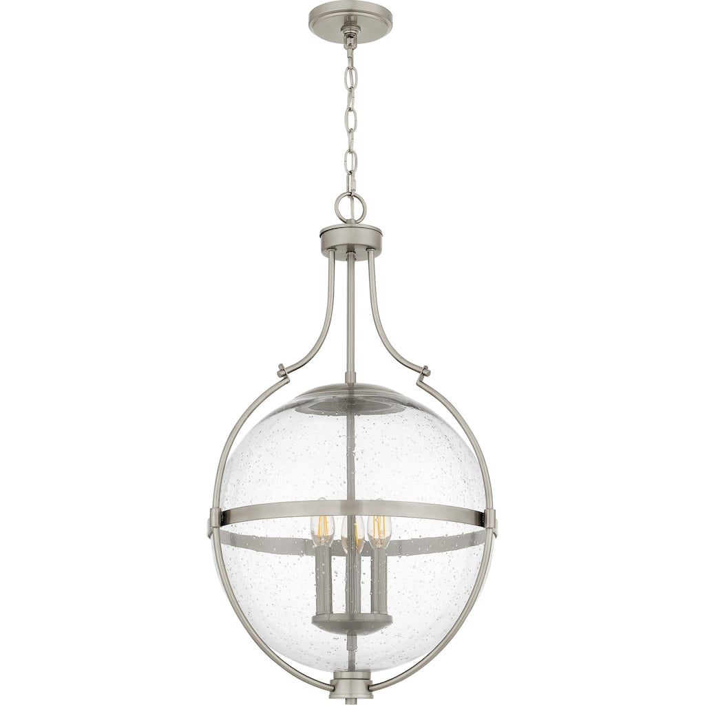 Chicago 3-Light Brushed Nickel Pendant Light