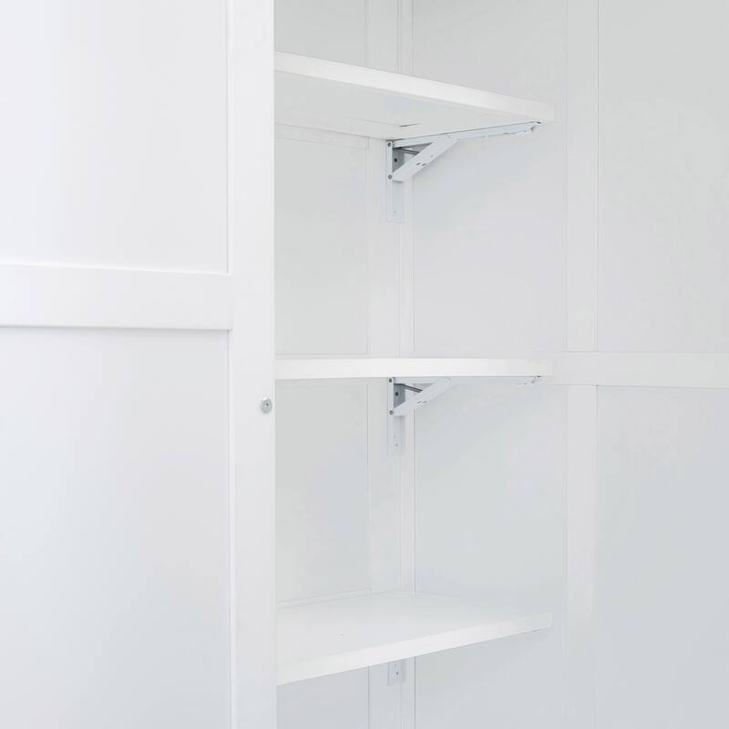 Full Size Bunk Bed with Wardrobe, Desk, and Shelves for Kids