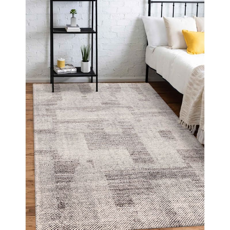 ECARPETGALLERY Hand-knotted Tangier Light Grey Wool Rug - 5'3 x 7'9