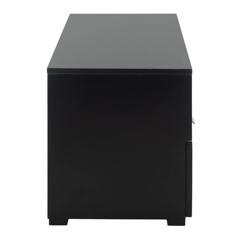 SAFAVIEH Theon 2-Drawer 1-Shelf Entertainment Media Stand (Fits up to 55" Flatscreen TV) - 47.5 in. x 15.5 in. x 17 in.