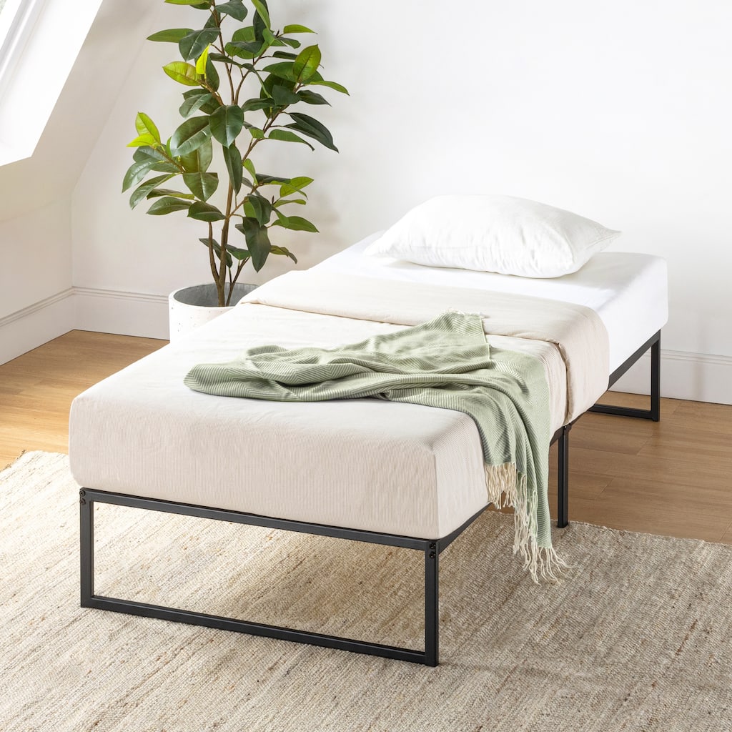 12" Twin Metal Platform Bed Frame with Steel Slats