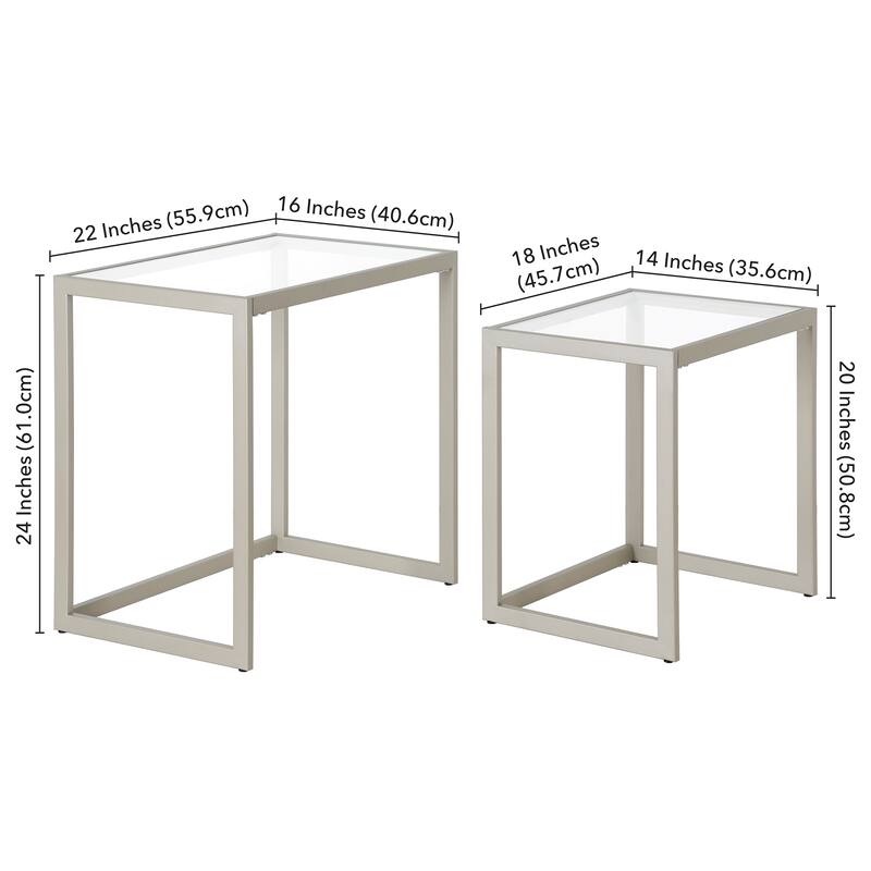 Rocco Rectangular Nested Side Table - 22" Wide