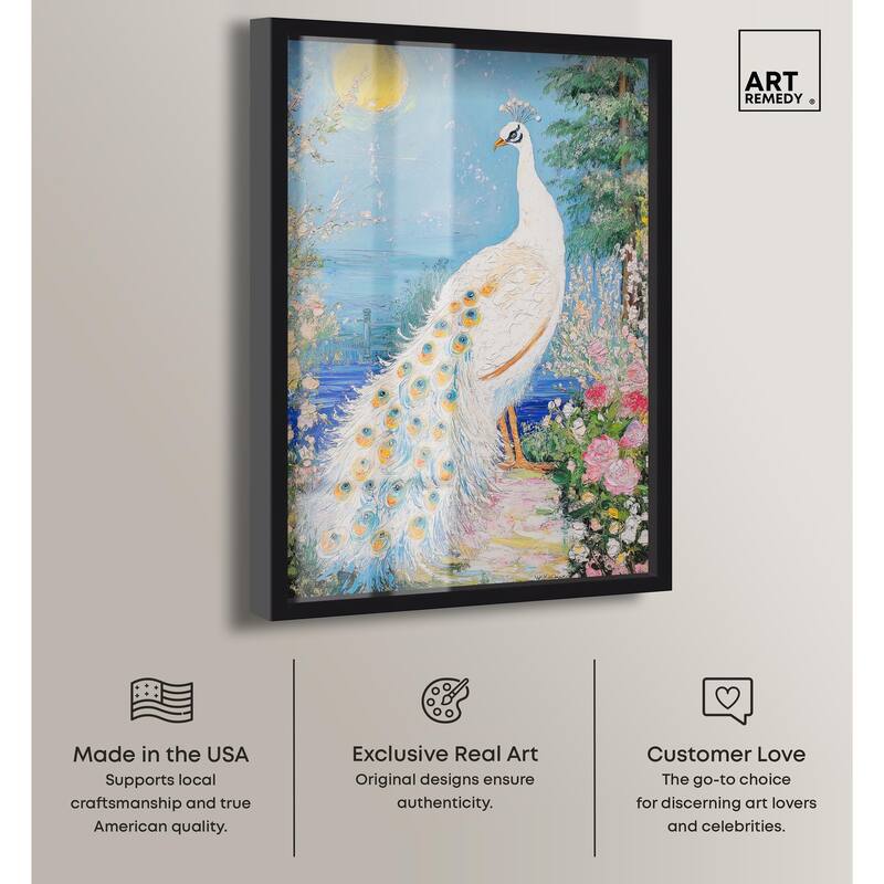 Peacock in Paradise Shadowbox by Art Remedy