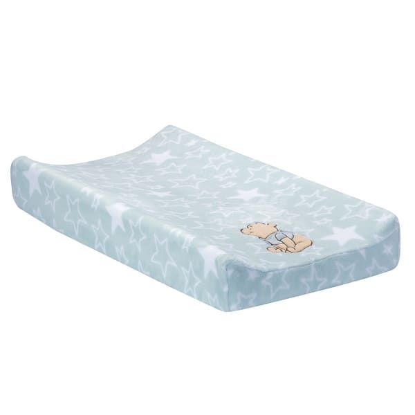 slide 2 of 5, Bedtime Originals Disney Baby Starlight Pooh Blue/White Stars Changing Pad Cover