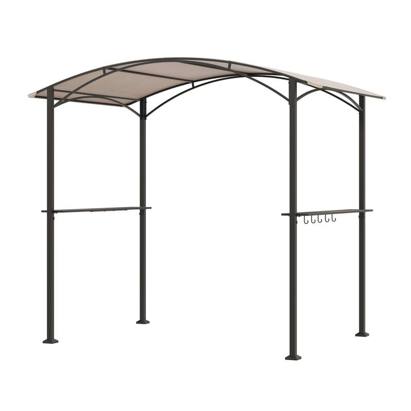 5ft x 8ft Barbecue Grill Gazebo Canopy with Hooks and Shelves