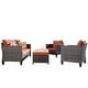 preview thumbnail 65 of 92, OVIOS 5-piece Patio Furniture Wicker Outdoor High-back Seating Set