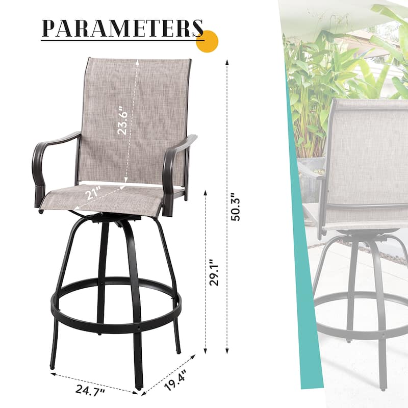 Futzca Patio Swivel Bar Bistro Set or Swivel Bar Stools