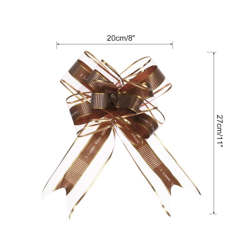 10pcs Large Pull Bow Love You Gift Wrapping Bows Ribbon Organza