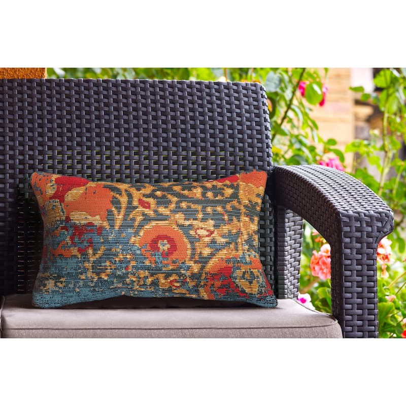Liora Manne Marina Suzanie Indoor/Outdoor Pillow Blue