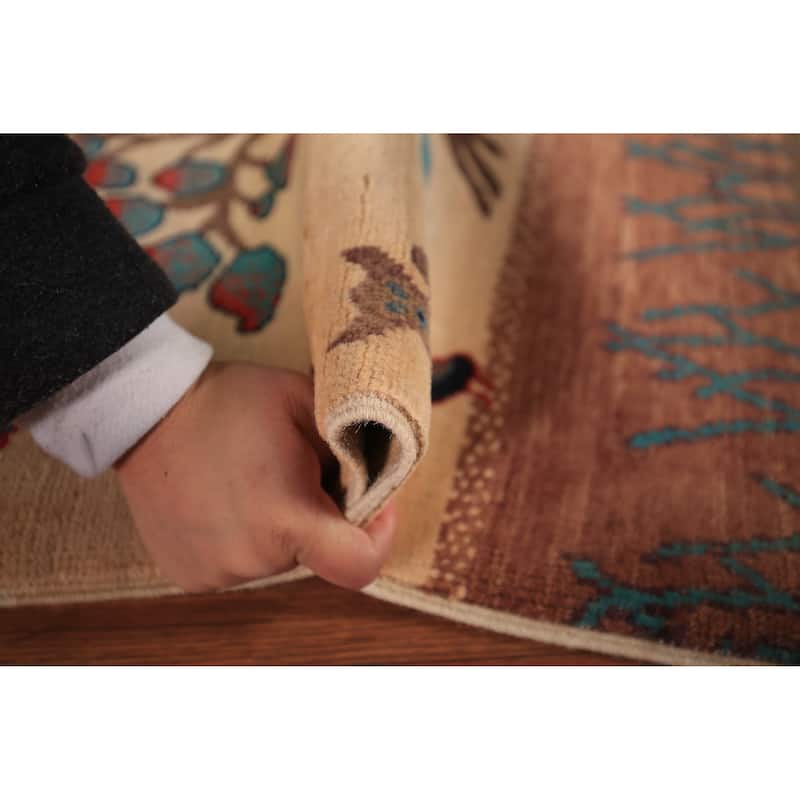 Pictorial Kazak Oriental Foyer Rug Hand-Knotted Wool Carpet - 2'0" x 3'0"