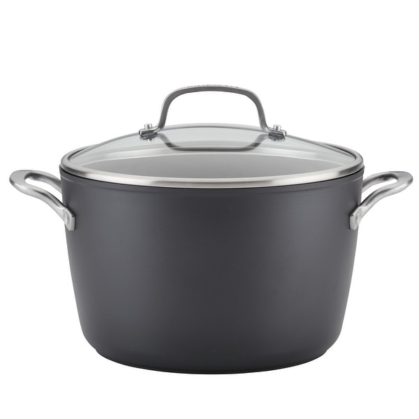 KitchenAid Hard-Anodized Induction Nonstick 8Qt Stockpot Matte Black. Opens flyout.