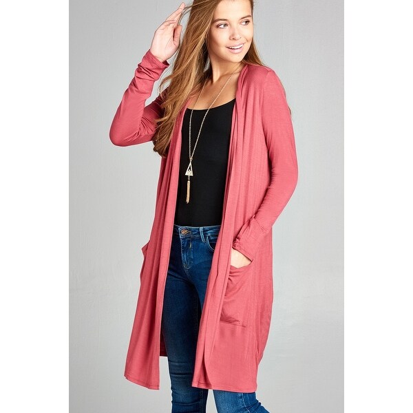 rayon spandex open front cardigan