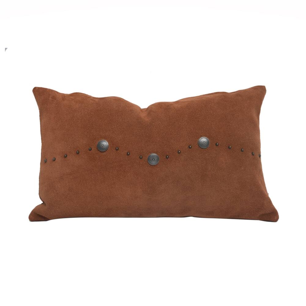 Paseo Road Western Suede Antique Silver Concho & Studded Accent Pillow