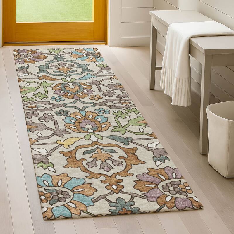 Machine Washable Indoor/ Outdoor Traditional Blanca Chantille Rug