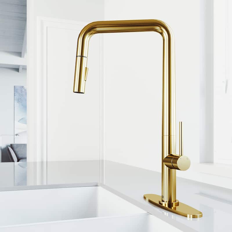 VIGO Parsons 18" H Single Handle Pull-Down Sprayer Kitchen Faucet