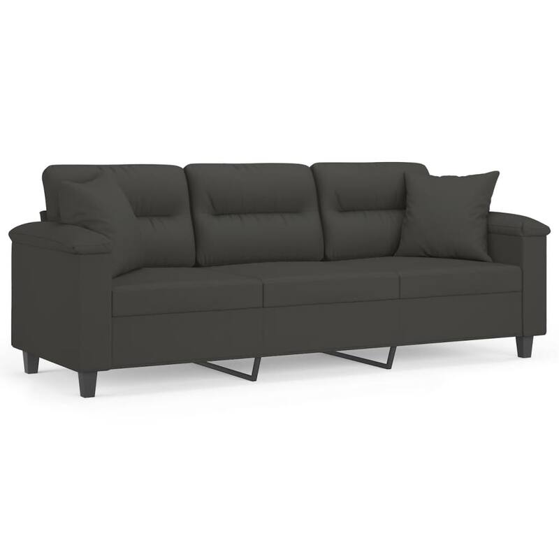 vidaXL Sofa Sectional Modern Couch with Pillows and Cushions Microfiber Fabric