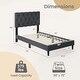 preview thumbnail 4 of 4, Gray Faux Linen Twin Platform Bed Tufted Headboard Sturdy Frame