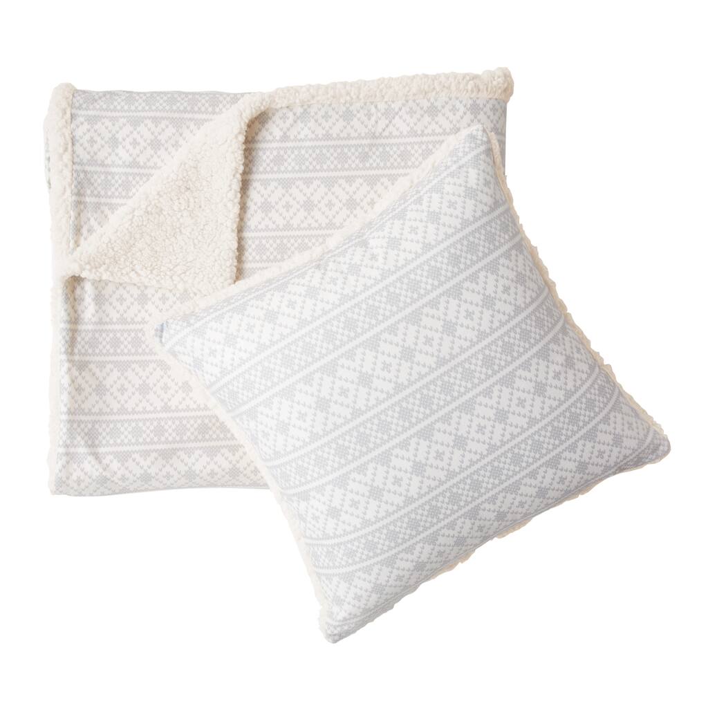 G.H. Bass Fair Isle 2-Piece Throw Blanket and Pillow Set