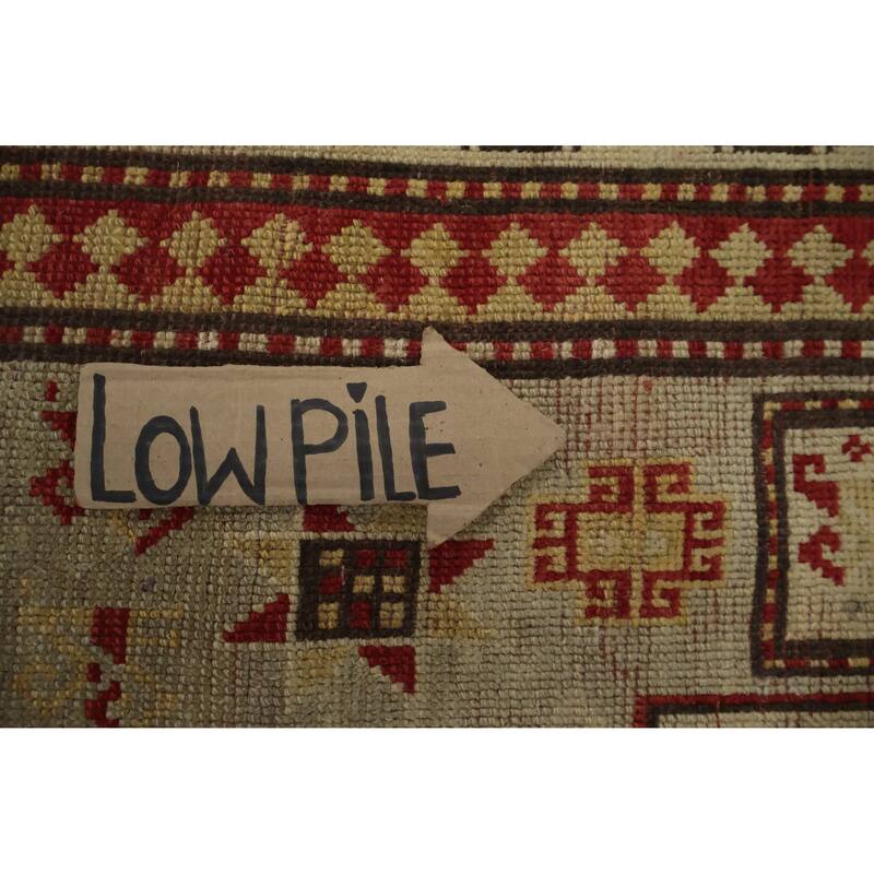 Hand Knotted Oriental 100% Wool Carpet Traditional Tribal Beige & Ivories Kazak Area Rug - 7' 11'' X 4' 11''