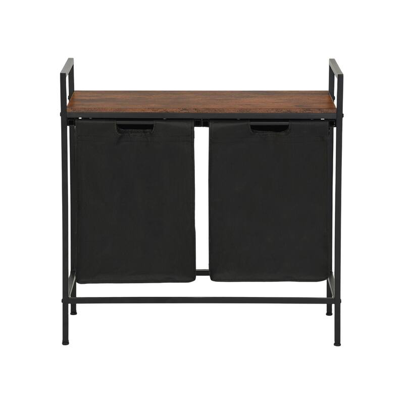 Homy Casa Laundry Hamper with Removable Fabric Bin & Wood Top