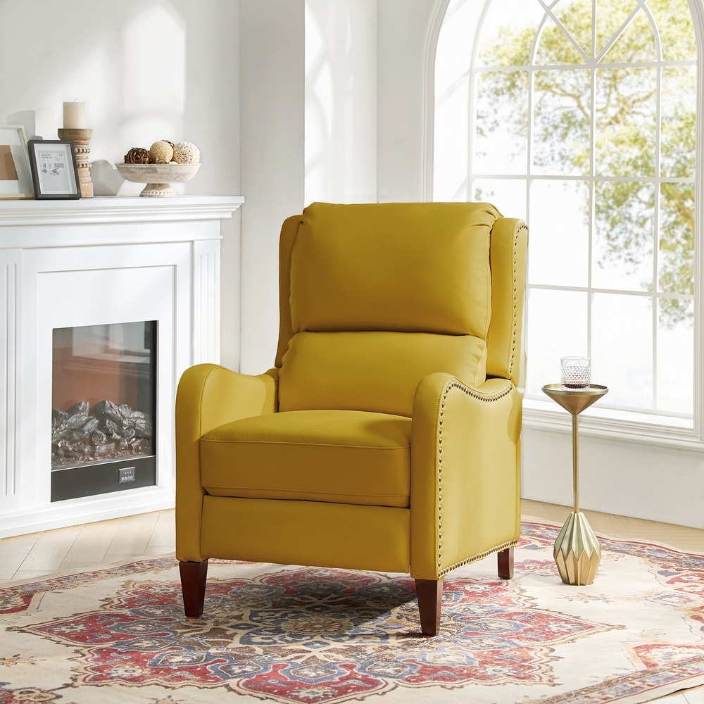 Yellow leather sale recliner chair