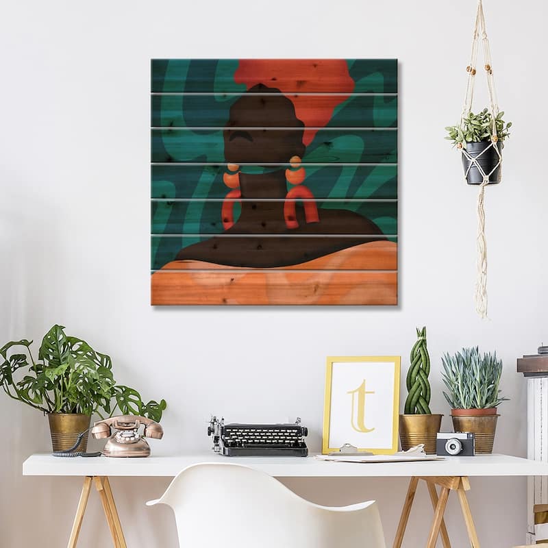 Sonya Print On Wood by Reyna Noriega - Multi-Color