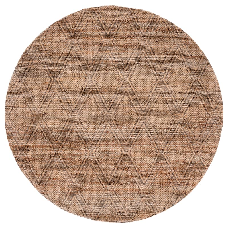 SAFAVIEH Handmade Natural Fiber Dayanara Boho Jute Rug - 6' Round - Natural/Black